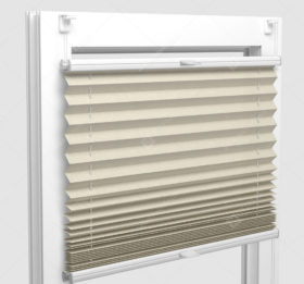 Шторы Плиссе - Аскона светло-бежевый на пластиковые окна